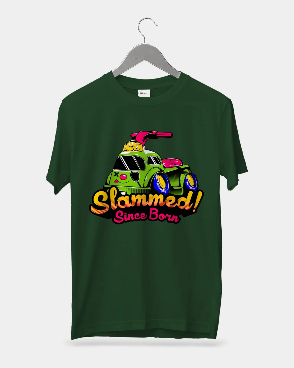 Slammed Since Born Bottle Green T-Shirt