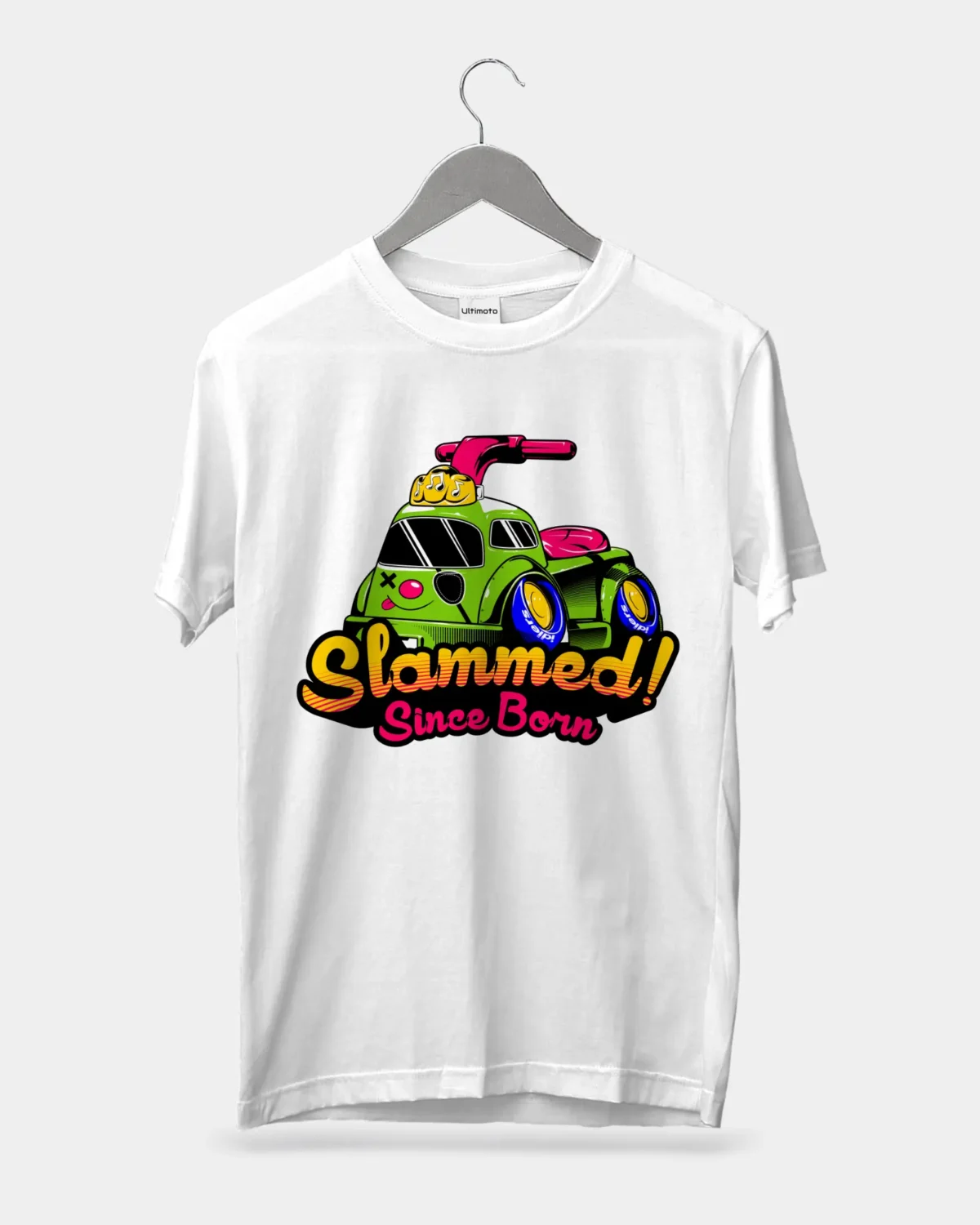 Slammed Since Born White T-Shirt