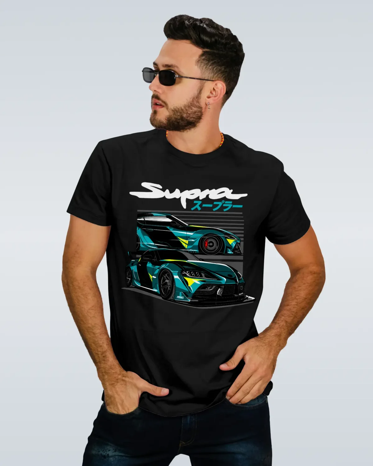 Model in Supra A90 Black T-Shirt