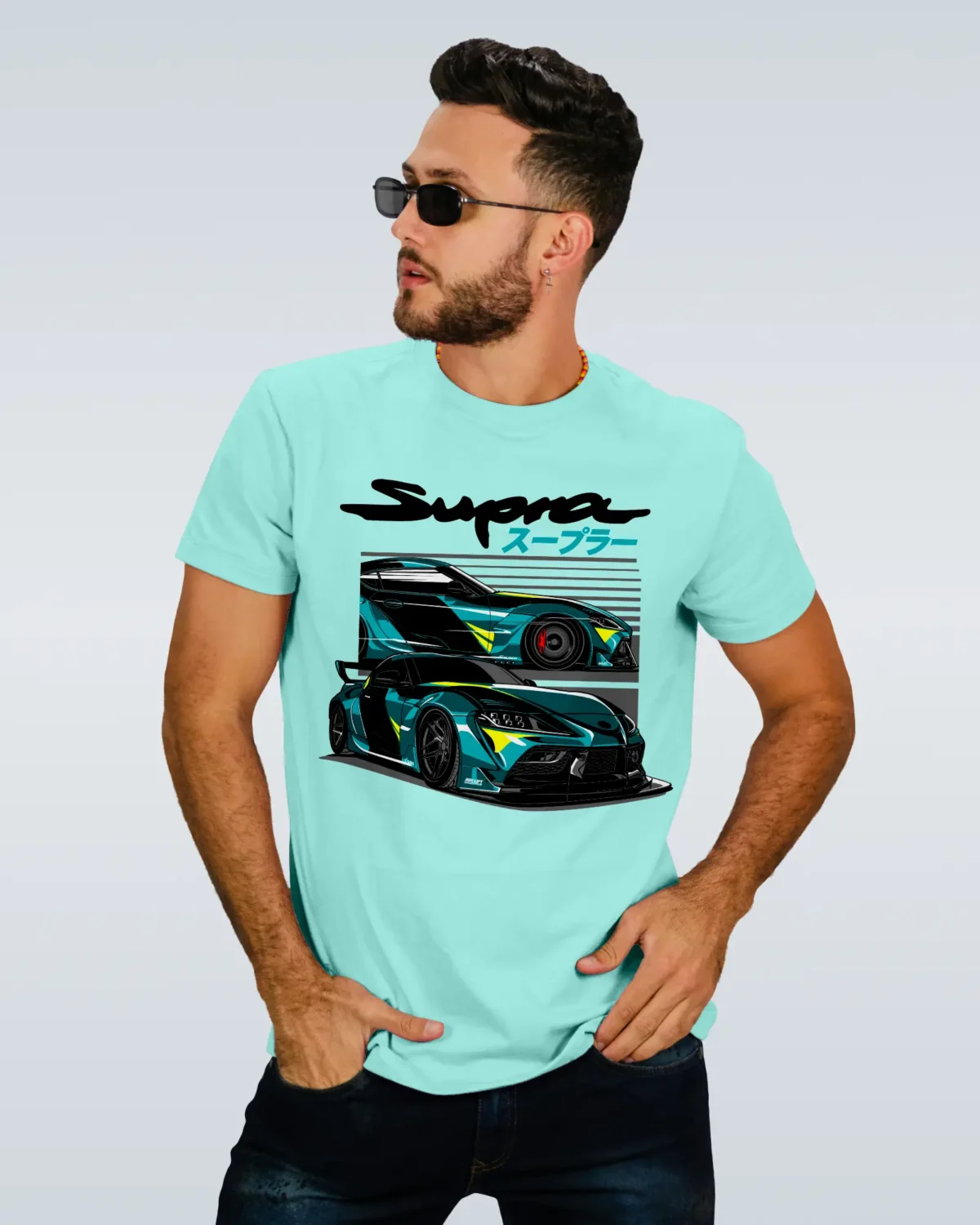 Model in Supra A90 Mint T-Shirt