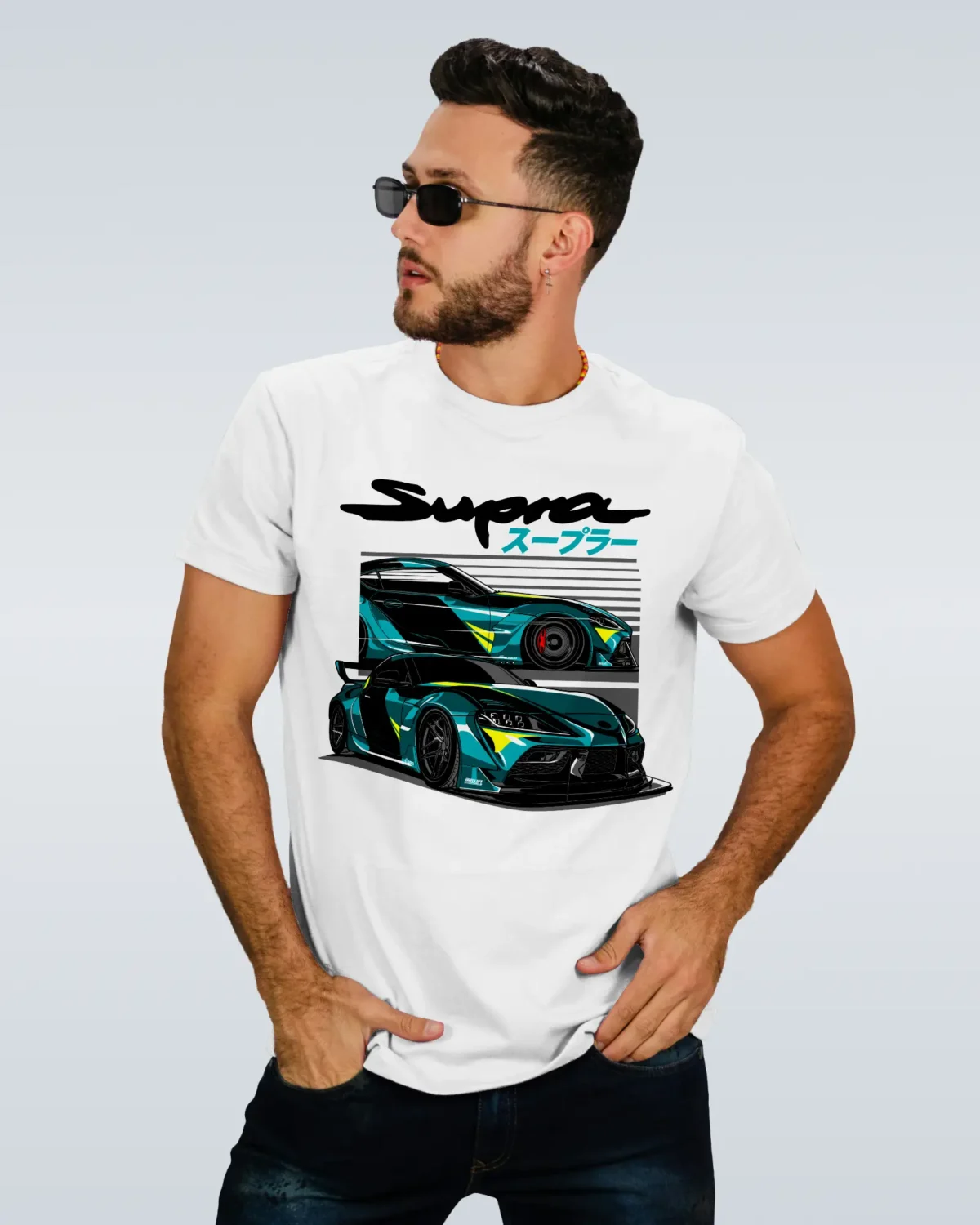 Model in Supra A90 White T-Shirt