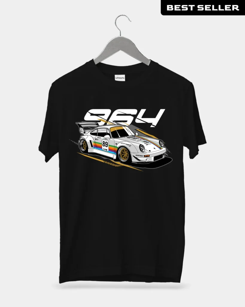 Porsche 964 RWB Black T-Shirt